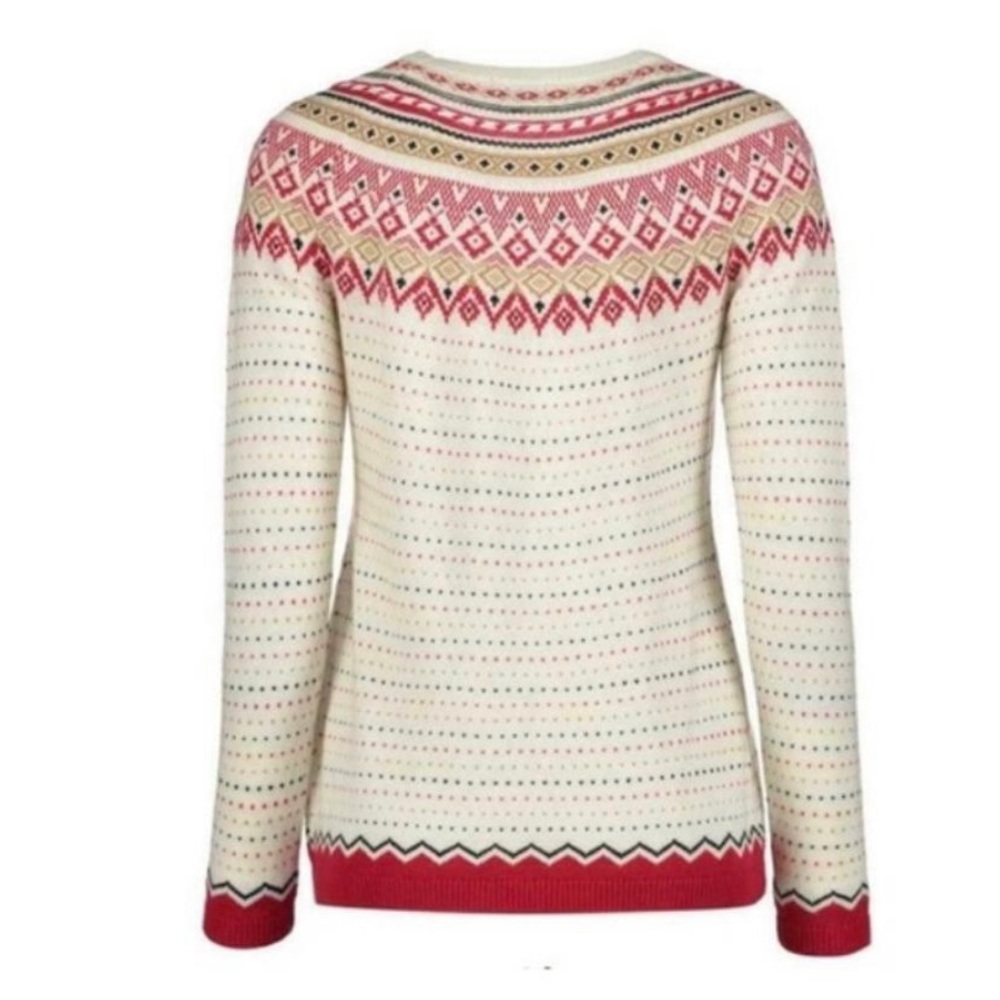 Talbots Red and Cream Patterned Sweater - Picture 2 of 10